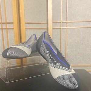 Rothy's Women's Navy and White Flats